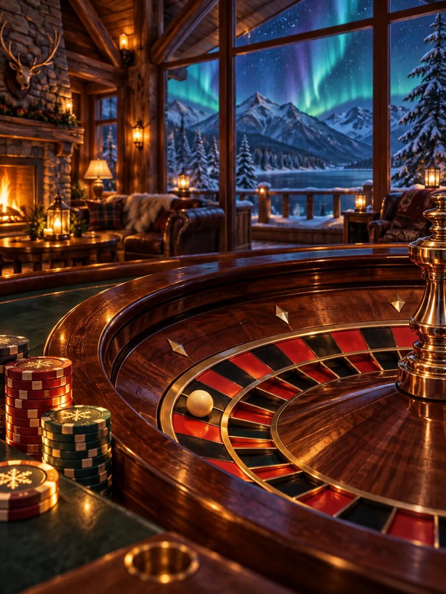 The ball resting in a pocket while chips glow on the felt — onboarding art from Lucky8